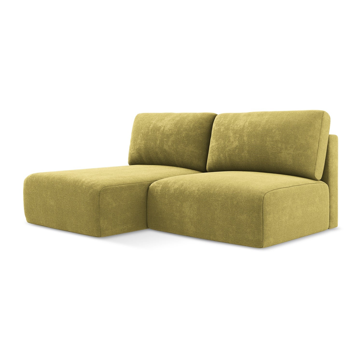 LaMiaSofa hoekbank links Ostia - chenille stof - limoengroen - 210x149