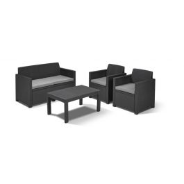 Allibert Merano loungeset grafiet – 4-persoons