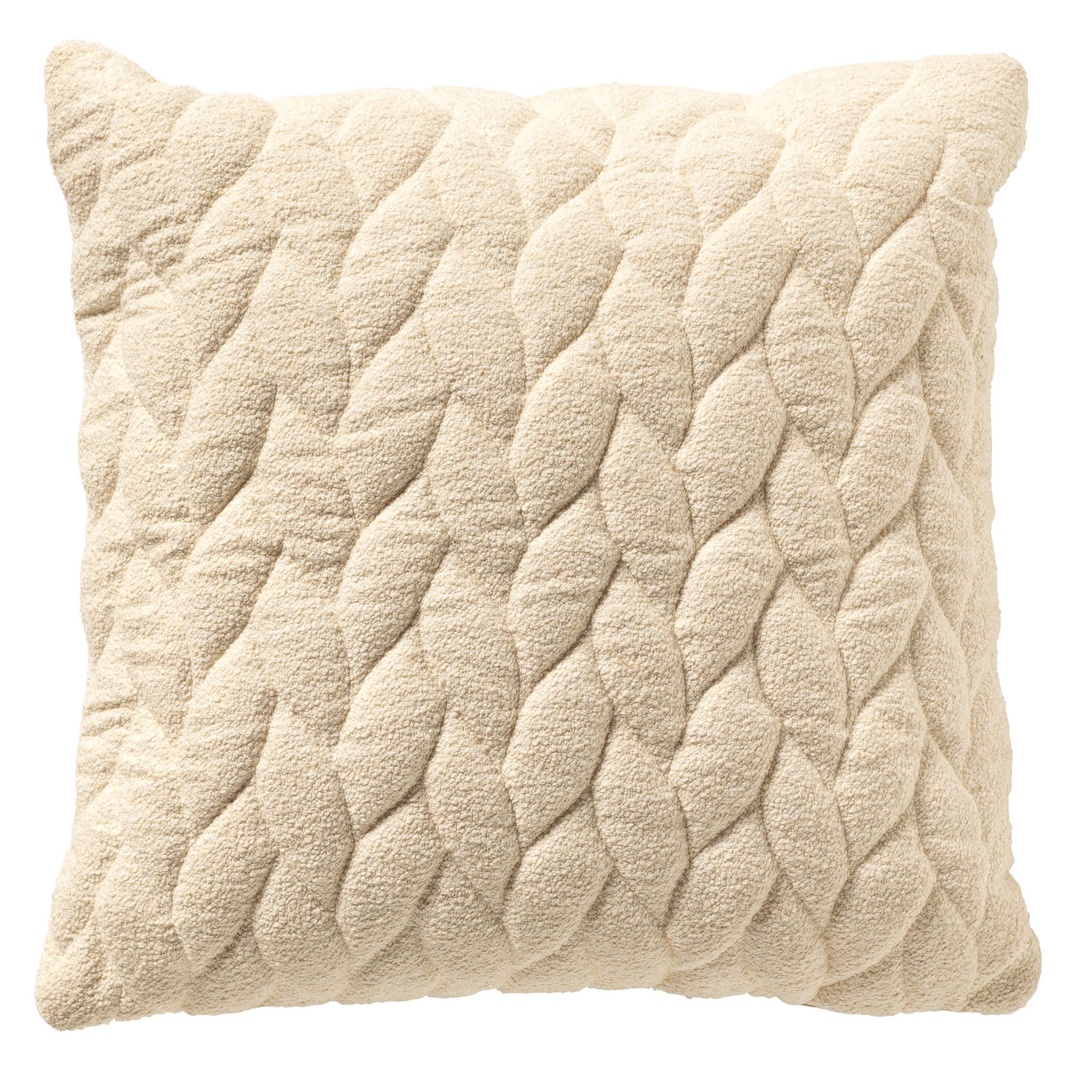 MADDY - sierkussen 45x45 cm - vlechtpatroon - Whisper White - wit