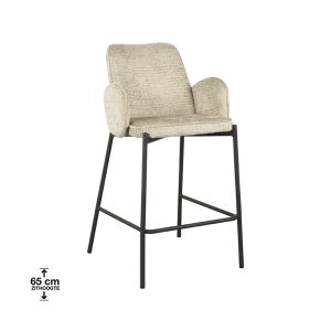LABEL51 Barstoel Joni – Beige – Zithoogte 63cm – Set van 2 LABEL51 Barstoel Joni – Beige – Zithoogte 63cm – Set van 2