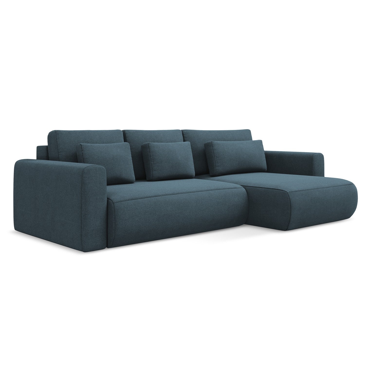 LaMiaSofa hoekbank rechts Perugia - textuurstof - jeans - 278x149x82