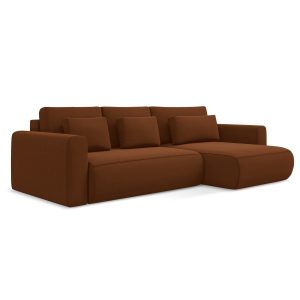 LaMiaSofa hoekbank rechts Perugia – velours – terracotta – 278x149x82 LaMiaSofa hoekbank rechts Perugia – velours – terracotta – 278x149x82