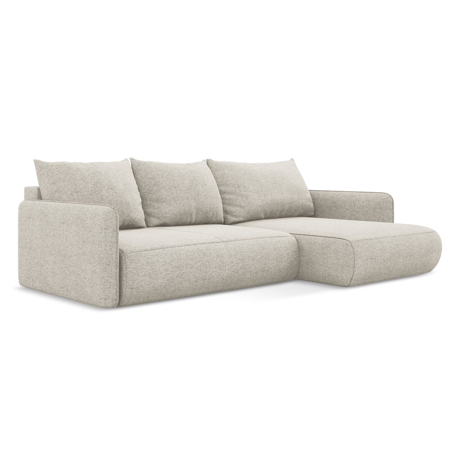 LaMiaSofa hoekbank rechts Palermo - chenille stof - zilver - 240x148x8