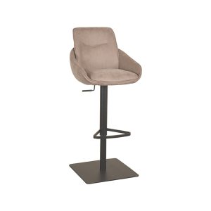 LABEL51 Barkruk Beauty – Taupe Stof – Zithoogte 55–82cm LABEL51 Barkruk Beauty – Taupe Stof – Zithoogte 55–82cm
