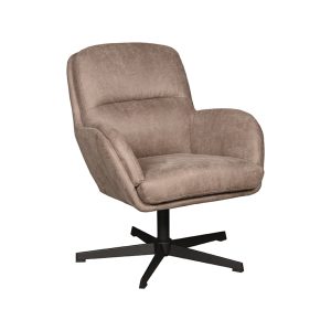 LABEL51 Fauteuil Moss – Taupe Stof – Draaibaar LABEL51 Fauteuil Moss – Taupe Stof – Draaibaar