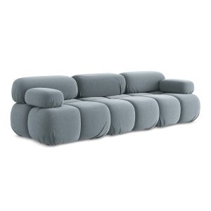 LaMiaSofa 3-zits bank Sanremo – velours – lichtblauw – 285x96x70