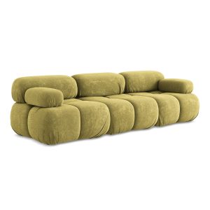 LaMiaSofa 3-zits bank Sanremo – chenille stof – limoengroen – 285x96x7