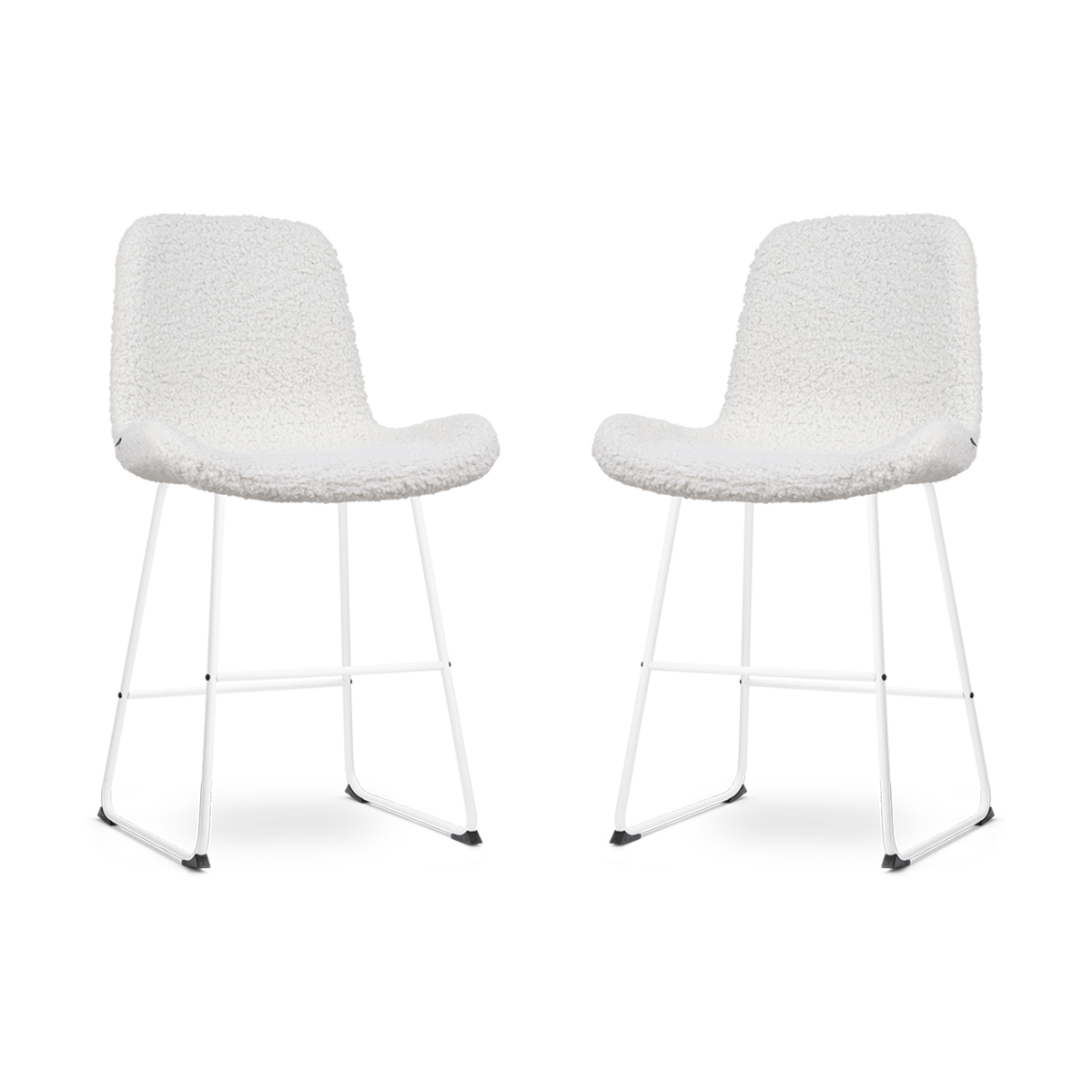 Nolon Nino-Fé Barkrukken Set van 2 - Teddy Wit - Wit - 65 cm