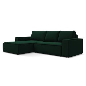 LaMiaSofa hoekbank links Livorno – velours – flessengroen – 290x185x82 LaMiaSofa hoekbank links Livorno – velours – flessengroen – 290x185x82