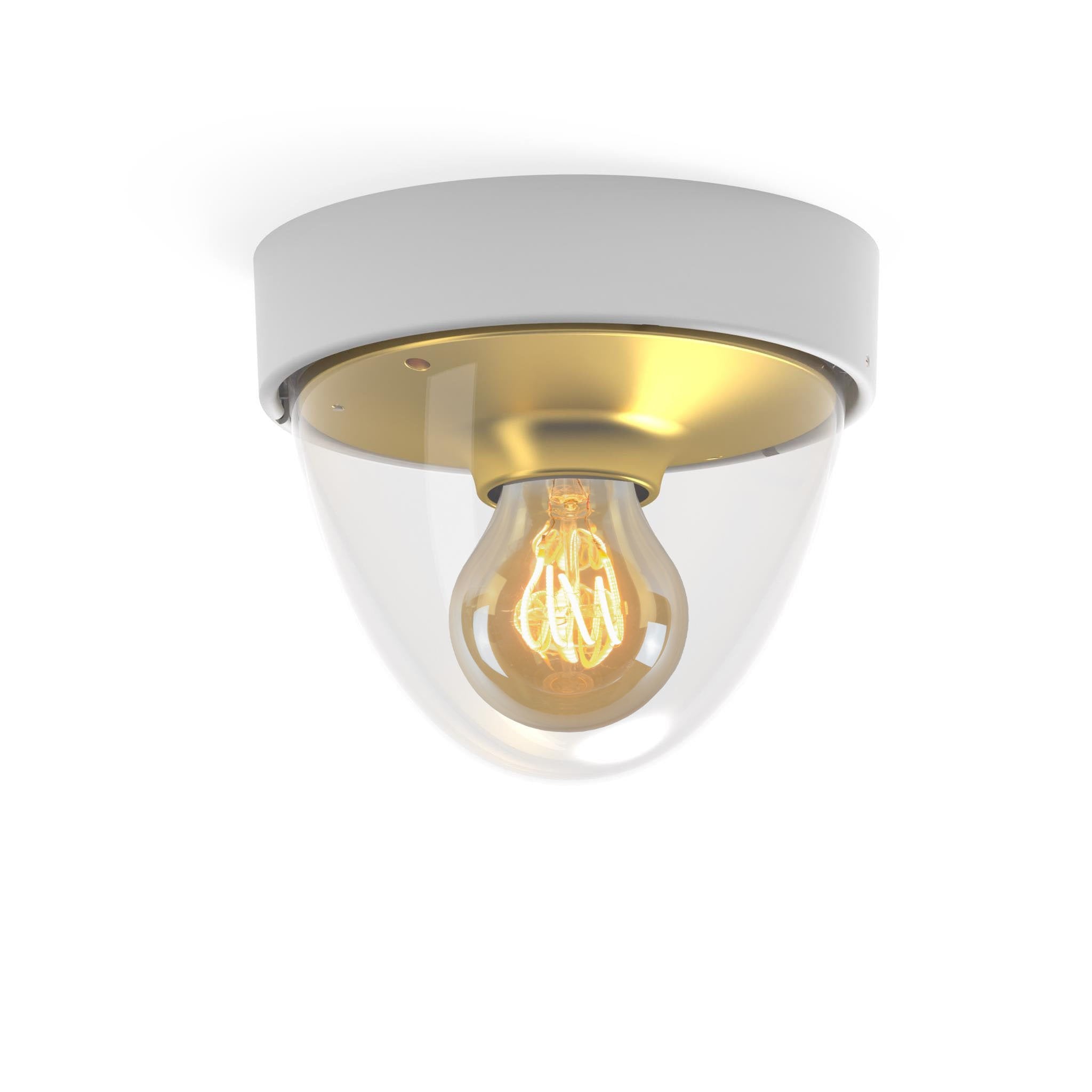 Nowodvorski buitenlamp Nook - 1 lichts - 18 x 15.5 cm - wit - goud