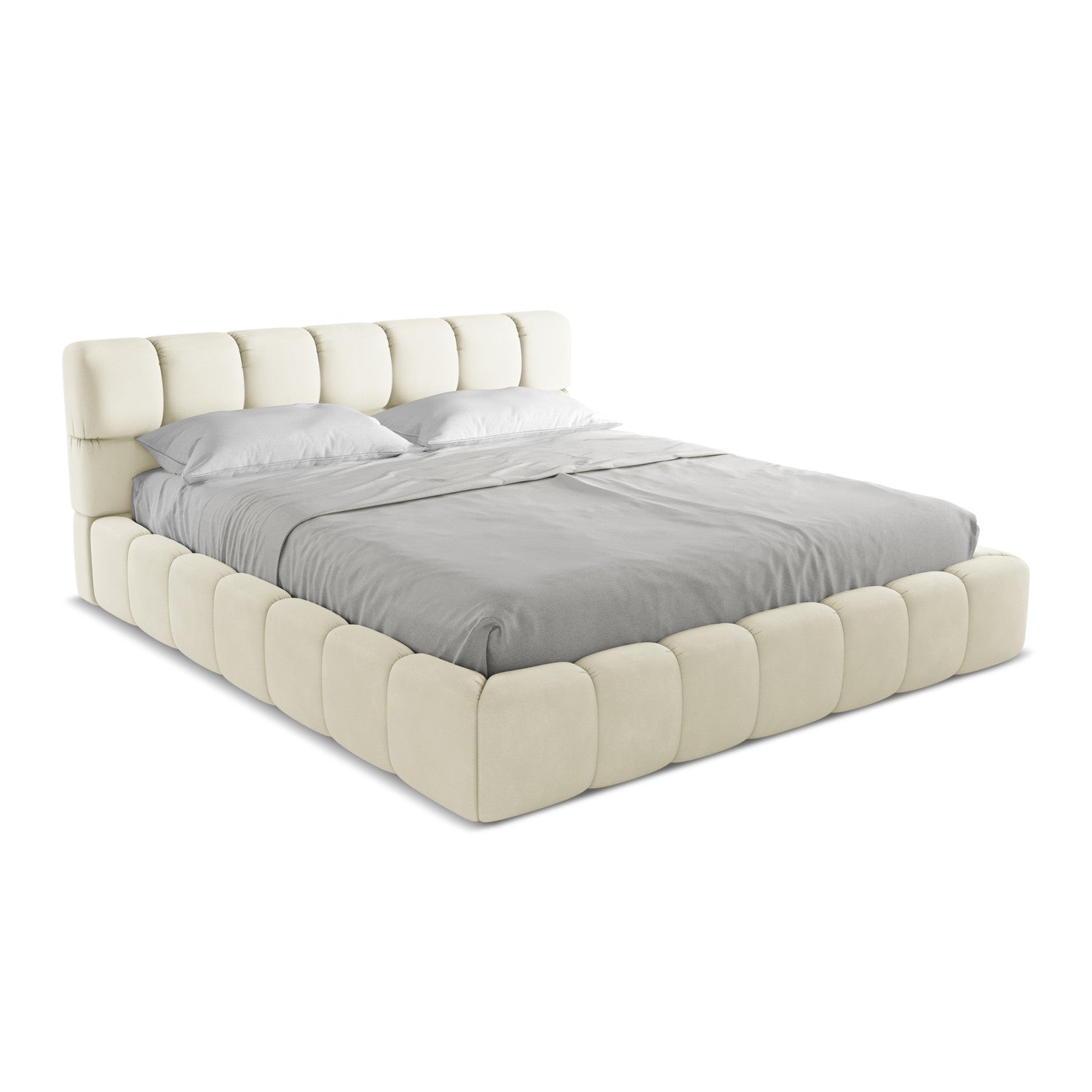 LaMiaSofa Bed met opbergruimte Roma - chenille stof - beige - 200x228x