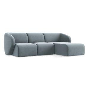 LaMiaSofa hoekbank rechts Cervo – velours – lichtblauw – 248x166x82 LaMiaSofa hoekbank rechts Cervo – velours – lichtblauw – 248x166x82