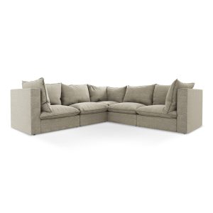 LaMiaSofa Modulaire hoekbank Ravenna – bouclé – taupe – 255x255x77
