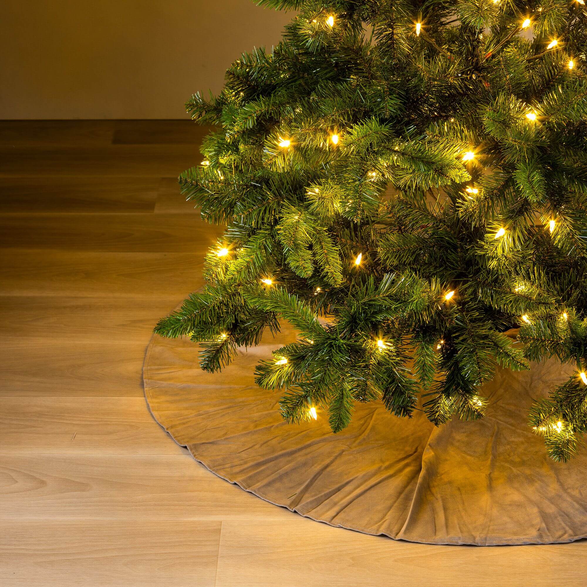 LUMI - kerstboomrok - Ø120 cm - velvet - Driftwood - taupe