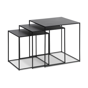 Olivine Sammie Set van 3 Metalen Bijzettafels – Zwart Olivine Sammie Set van 3 Metalen Bijzettafels – Zwart