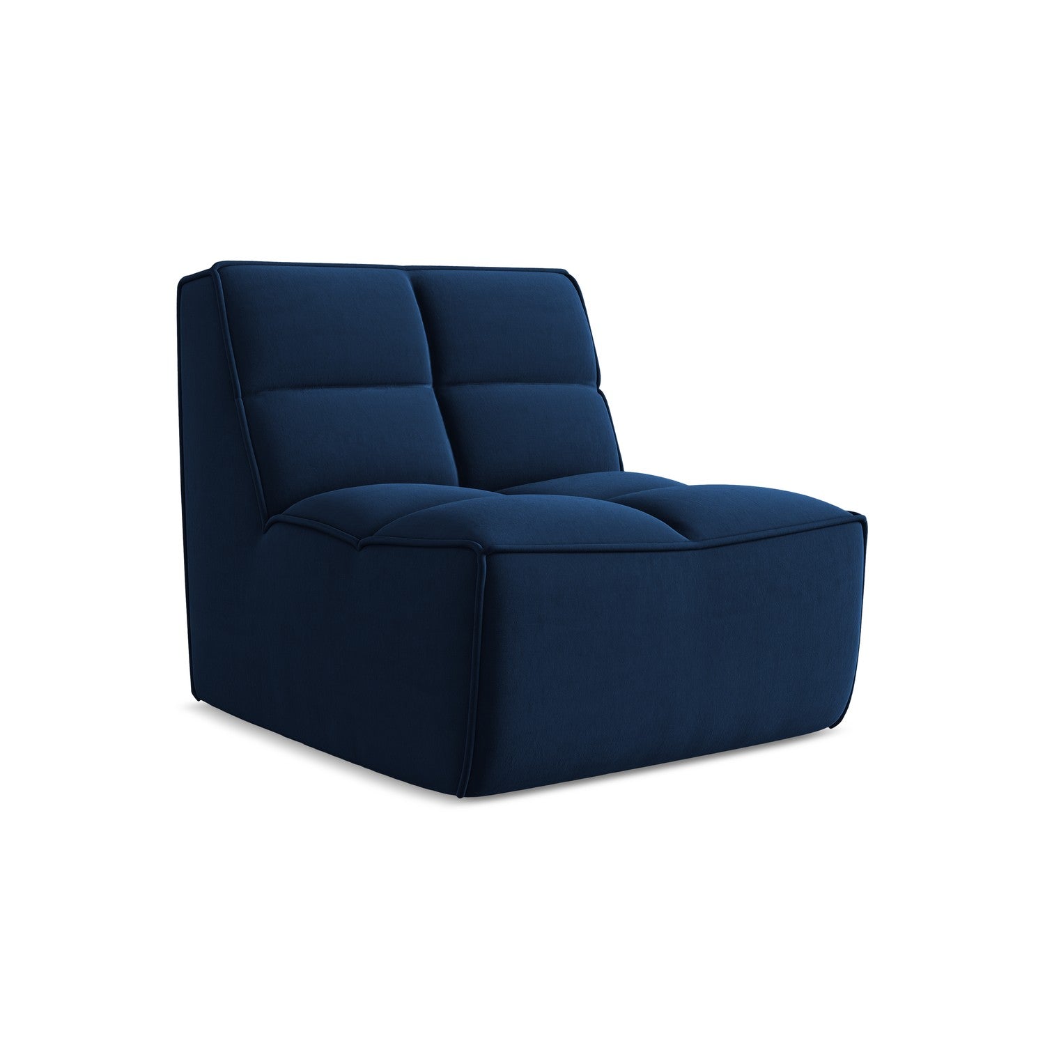 LaMiaSofa Bankmodule midden Belluno - velours - koningsblauw - 80x93x7