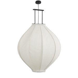 Mica Decorations Pego Hanglamp – H94 x Ø70 cm – Linnen – Off White Mica Decorations Pego Hanglamp – H94 x Ø70 cm – Linnen – Off White