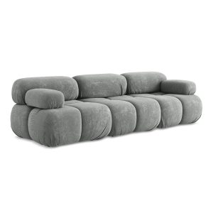 LaMiaSofa 3-zits bank Sanremo – chenille stof – grijs – 285x96x70