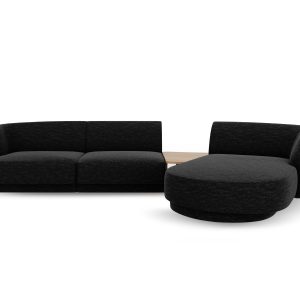 Micadoni Rechte modulaire bank Miley 3-zits, chenille, zwart – 178×303 Micadoni Rechte modulaire bank Miley 3-zits, chenille, zwart – 178×303