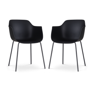 Nolon Nora-Puk Eetkamerstoelen Set van 2 – Zwart – Zwart Onderstel Nolon Nora-Puk Eetkamerstoelen Set van 2 – Zwart – Zwart Onderstel