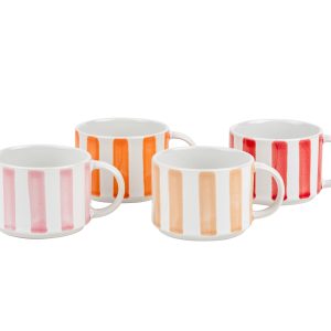 Leopold Vienna – Koffiekop Franca – set van 4 – streepdessin