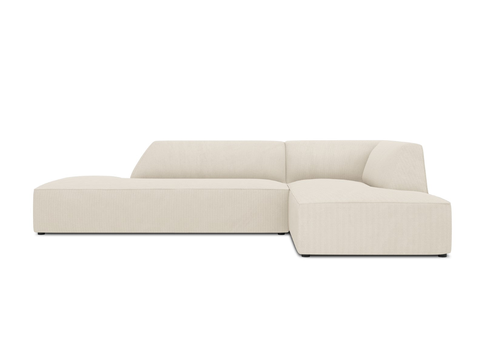 Micadoni rechter hoekbank Ruby 4-zits, ribfluwelen, lichtbeige - 180x2