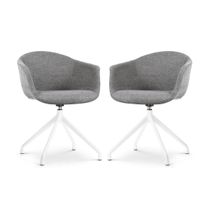 Nolon Nola-Otis Draaibare Eetkamerstoelen Set – Donkergrijs – Wit Nolon Nola-Otis Draaibare Eetkamerstoelen Set – Donkergrijs – Wit