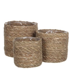 Mica Decorations Atlantic Plantenmand – Set van 3 – H16 x Ø16 cm – Zee Mica Decorations Atlantic Plantenmand – Set van 3 – H16 x Ø16 cm – Zee