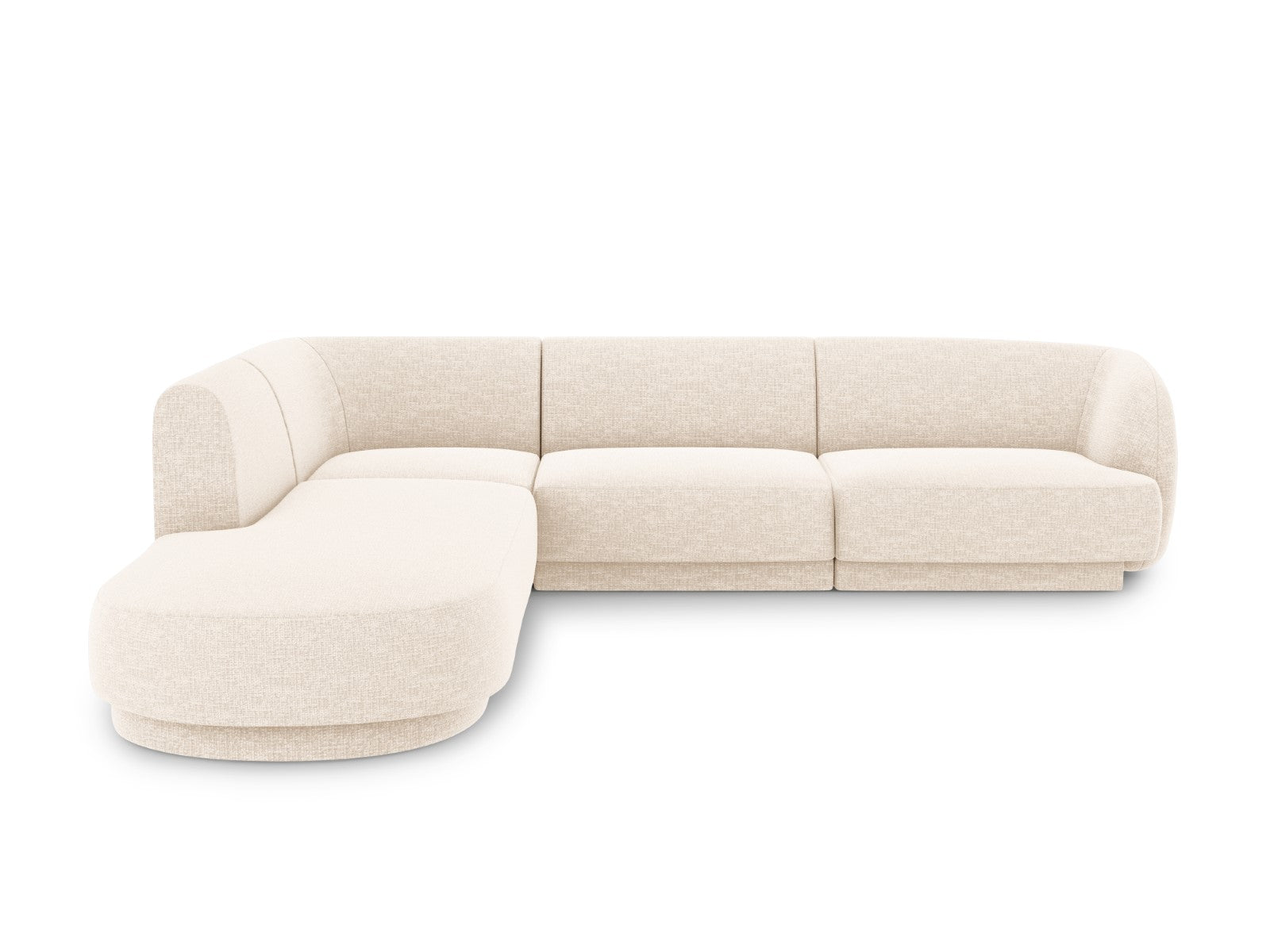 Micadoni linker hoekbank Miley 6-zits, chenille, lichtbeige - 248x255x