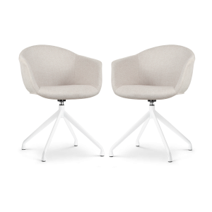 Nolon Nola-Otis Draaibare Eetkamerstoelen Set – Beige – Wit Nolon Nola-Otis Draaibare Eetkamerstoelen Set – Beige – Wit