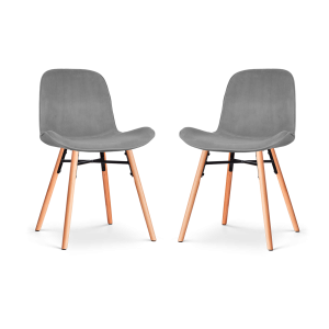 Nolon Nena-Fé Eetkamerstoelen Set van 2 – Velvet Grijs – Hout Nolon Nena-Fé Eetkamerstoelen Set van 2 – Velvet Grijs – Hout