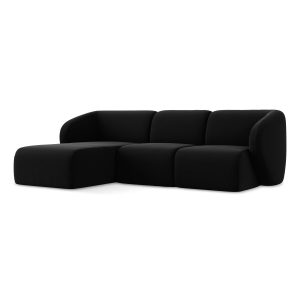 LaMiaSofa hoekbank links Cervo – velours – zwart – 248x166x76 LaMiaSofa hoekbank links Cervo – velours – zwart – 248x166x76
