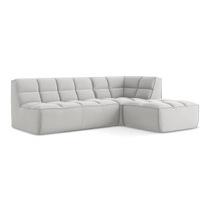 LaMiaSofa Modulaire hoekbank rechts Belluno – velours – zilver – 258×1 LaMiaSofa Modulaire hoekbank rechts Belluno – velours – zilver – 258×1