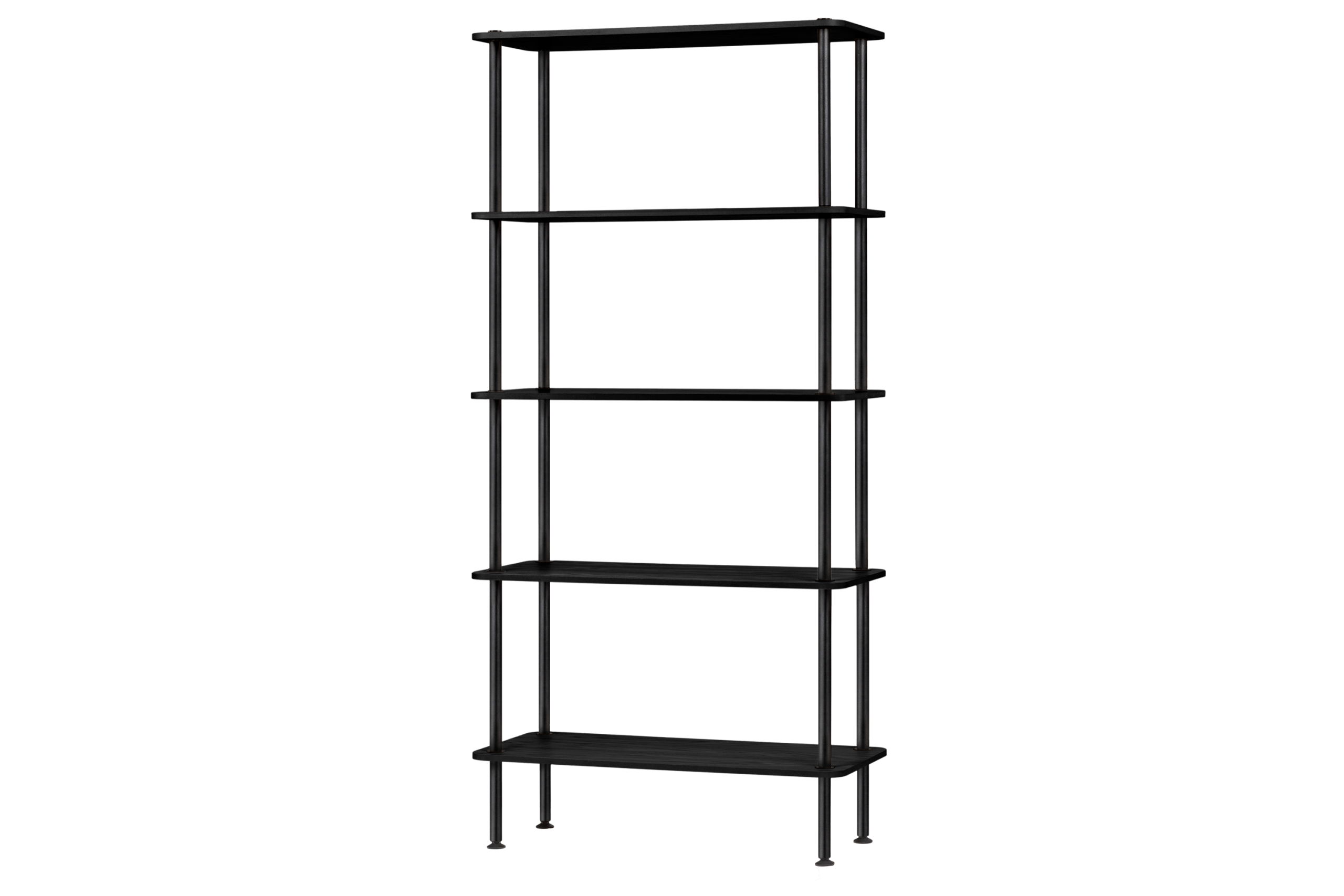 noo.ma Teidi 5-laags open wandkast - Vulcano Black, 80 x 35 x 163 cm