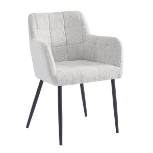 Livingfurn eetkamerstoel Bronco – greige – stof – set van 2 Livingfurn eetkamerstoel Bronco – greige – stof – set van 2