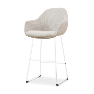 Nolon Nino-Mae Barkruk Beige Gemêleerd – met Armleuning – Wit – 75 cm