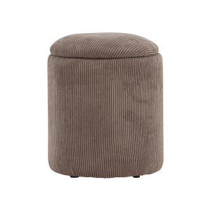 Nest living Ilja Ronde Ribstof Poef met Opbergruimte Ø 32 cm – Bruin Nest living Ilja Ronde Ribstof Poef met Opbergruimte Ø 32 cm – Bruin