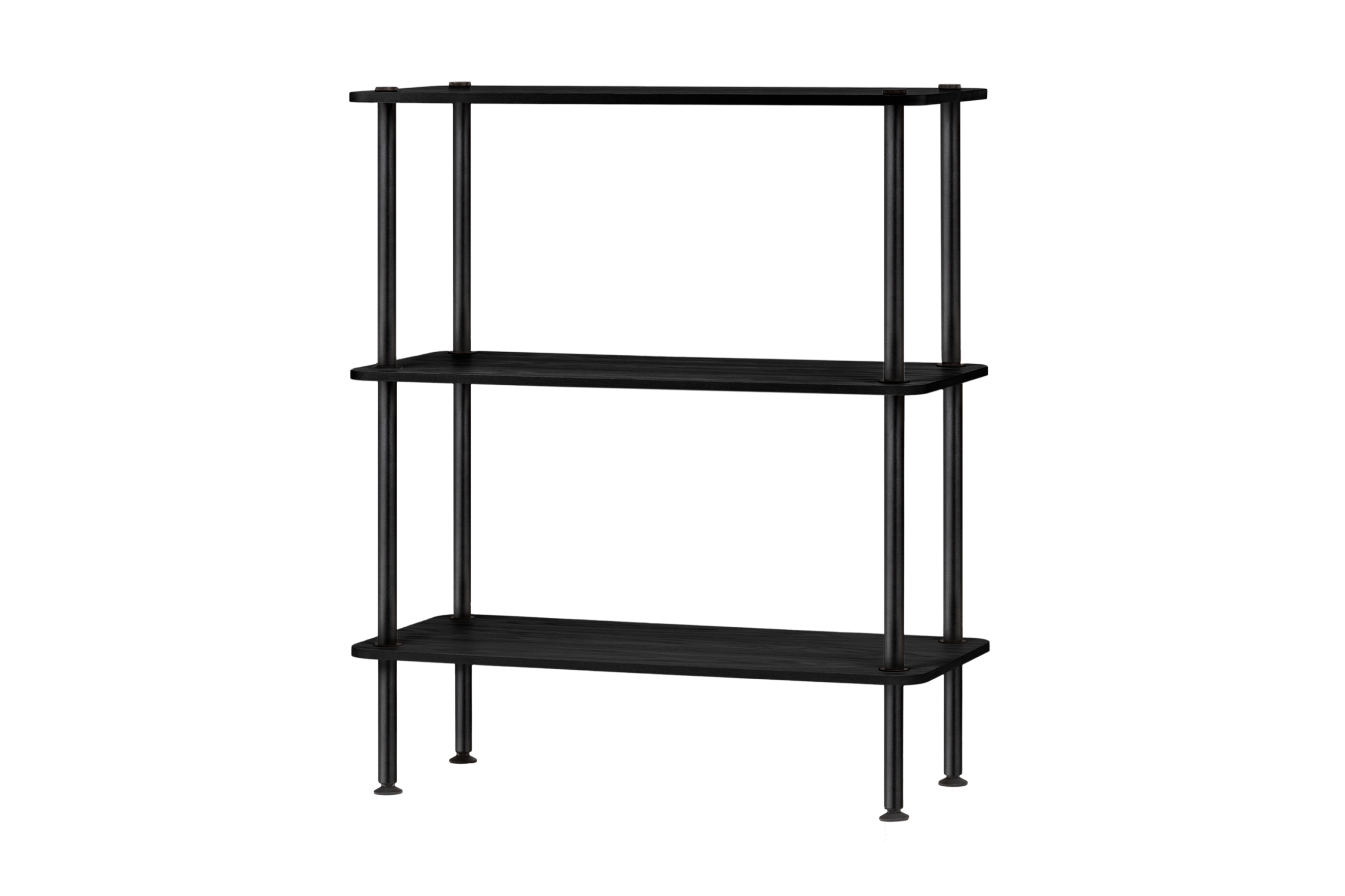 noo.ma Teidi 3-laags open wandrek - Vulcano Black, 80 x 35 x 90,5 cm