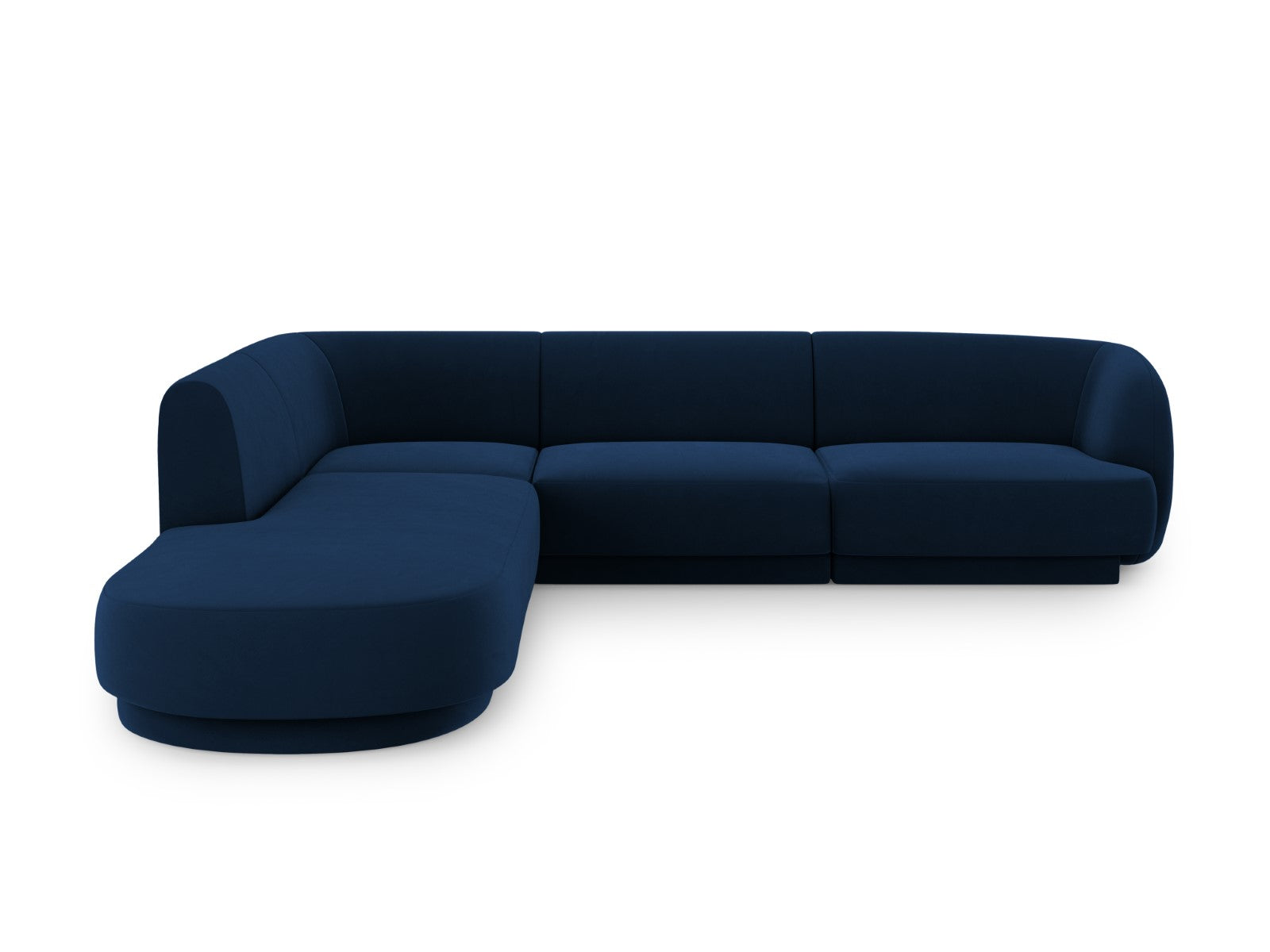 Micadoni linker hoekbank Miley 6-zits, flueel, koningsblauw - 248x255x