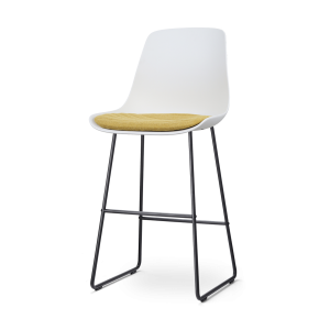 Nolon Nino-Liv Barkruk Wit – Okergeel Kussen – Zwart Frame – 75 cm Nolon Nino-Liv Barkruk Wit – Okergeel Kussen – Zwart Frame – 75 cm