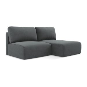 LaMiaSofa hoekbank rechts Ostia – textuurstof – grijs – 210x149x79