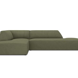 Micadoni linker hoekbank Ruby 4-zits, ribfluwelen, groente – 180x273x6 Micadoni linker hoekbank Ruby 4-zits, ribfluwelen, groente – 180x273x6