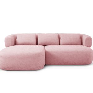 Micadoni linker hoekbank Jenny 5-zits, chenille roze – 145x200x73cm Micadoni linker hoekbank Jenny 5-zits, chenille roze – 145x200x73cm
