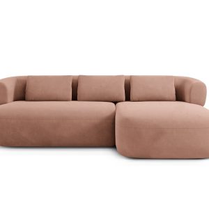 Micadoni rechter hoekbank Jenny 5-zits, flueel terracotta – 145x225x73 Micadoni rechter hoekbank Jenny 5-zits, flueel terracotta – 145x225x73