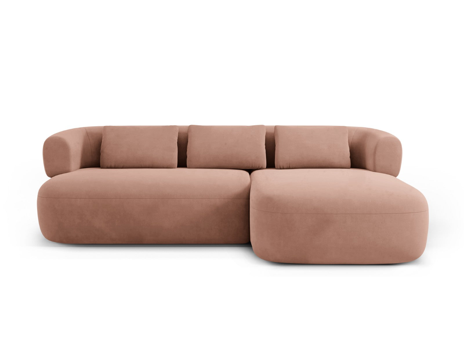 Micadoni rechter hoekbank Jenny 5-zits, flueel terracotta - 145x225x73