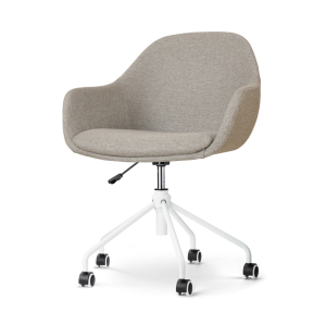 Nolon Nout-Mae Bureaustoel Warm Grijs – Armleuning – Wit Onderstel Nolon Nout-Mae Bureaustoel Warm Grijs – Armleuning – Wit Onderstel
