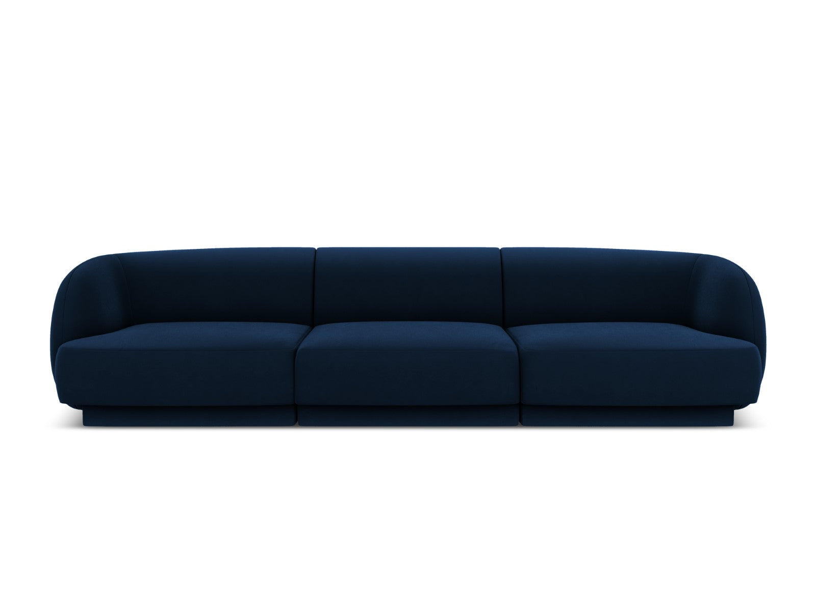 Micadoni Bank Miley 3-zits, flueel, koningsblauw - 90x255x70cm