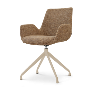 Nolon Nola-Eef draaibare eetkamerstoel bruin blend beige onderstel Nolon Nola-Eef draaibare eetkamerstoel bruin blend beige onderstel