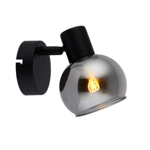 Lighto | Art deco spot zwart met smoke glas | Juna Lighto | Art deco spot zwart met smoke glas | Juna