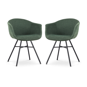 Nolon Noa-Otis Eetkamerstoelen Set van 2 – Donkergroen – Zwarte Poten Nolon Noa-Otis Eetkamerstoelen Set van 2 – Donkergroen – Zwarte Poten